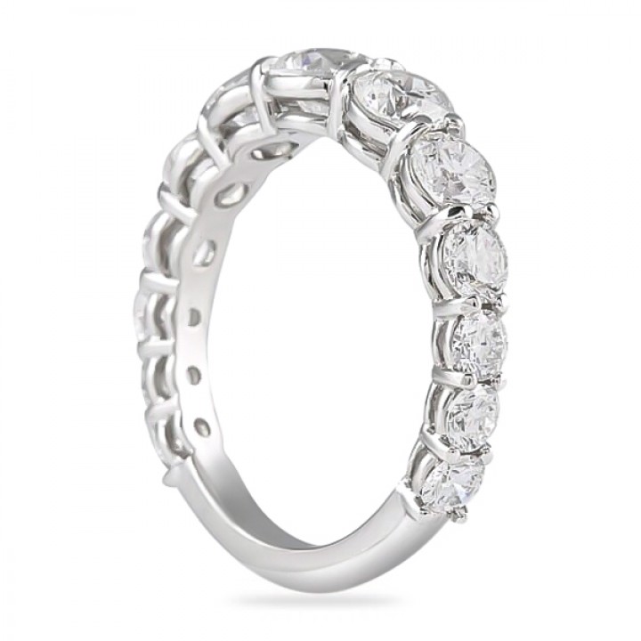 2.40ct Round Diamond Tapered Wedding Band flat