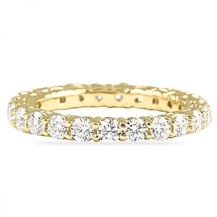 1.6 carat Round Diamond Prong Wire Basket Eternity Band yg