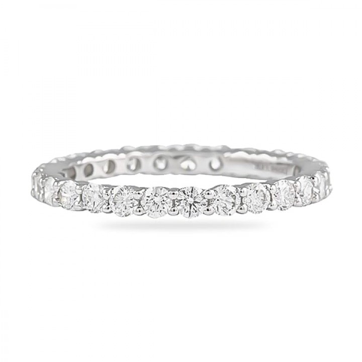 .90 Carat Round Diamond Close Basket Eternity Band rg flat