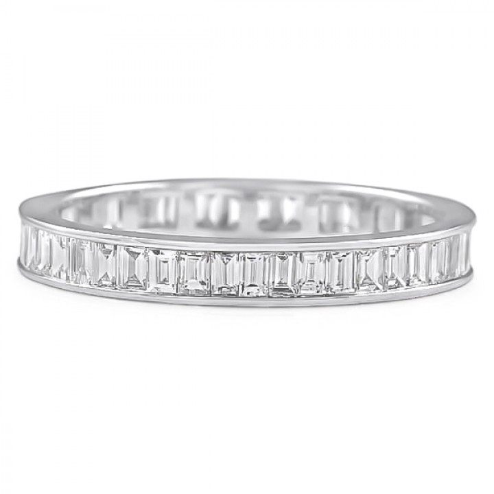 Channel Set Baguette Cut Eternity Band