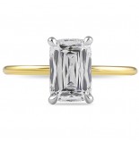 2.12 carat Hybrid Step Cut Solitaire Engagement Ring