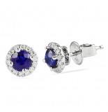 SAPPHIRE AND DIAMOND WHITE GOLD EARRINGS