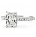 1.75 carat Radiant Lab Diamond Three-Row Band Engagement Ring