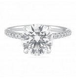 3.04 Carat Platinum Round Diamond Engagement Ring