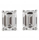 4.11 carat TW Emerald Cut Lab Diamond Studs