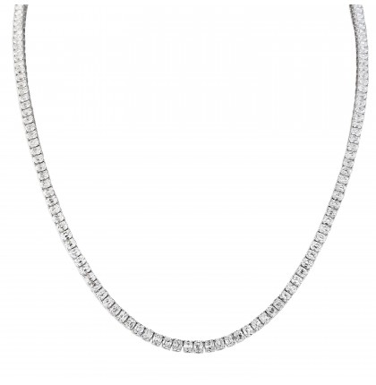 13.65 carat Antique Cushion Lab Diamond Tennis Necklace
