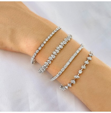 5.52 carat Multi Shape Lab Diamond Tennis Bracelet circle