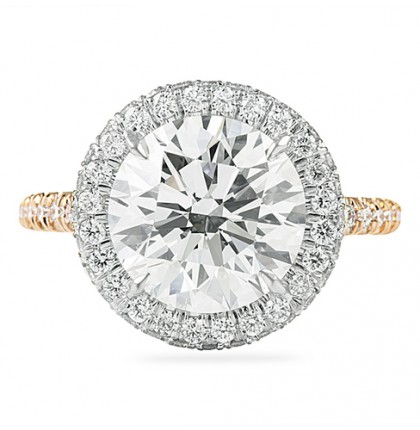 3.00 ct Round Diamond Two-Tone Halo Ring