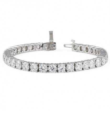 14.3 carat Round Lab Diamond Four Prong Tennis Bracelet