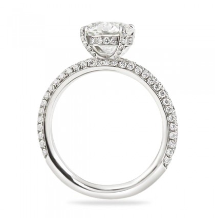 1.74 carat Round Diamond Platinum Three-Row Engagement Ring