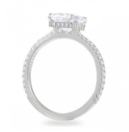 1.70 carat Radiant Cut Diamond Super Slim Band Engagement Ring