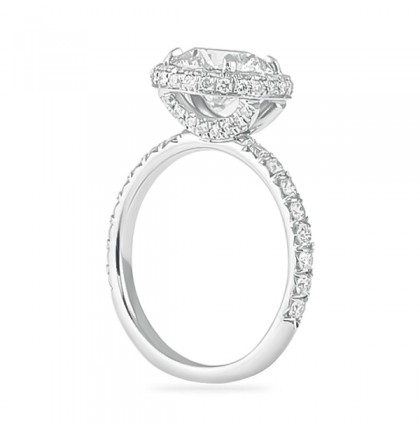 2.05 Carat Round Diamond Platinum Engagement Ring flat