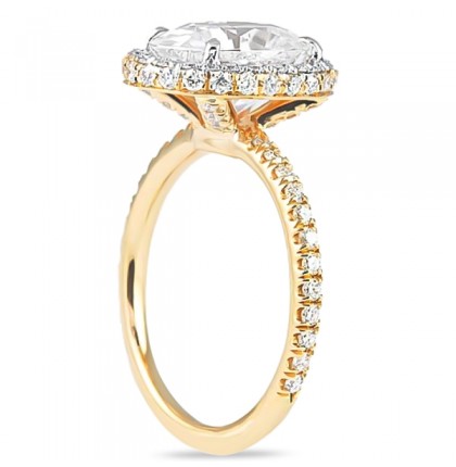 1.70 carat Oval Diamond Two-Tone Halo Engagement Ring flat