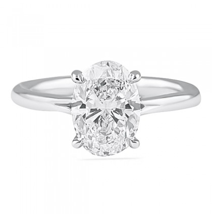 1.80 carat Oval Diamond Solitaire Engagement Ring flat