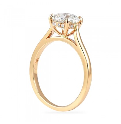 1.40 Carat Round Diamond Rose Gold Solitaire Engagement Ring flat