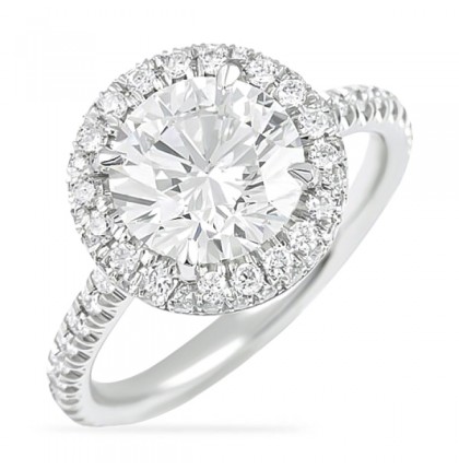 1.50 carat Round Diamond Invisible Gallery™ Halo Engagement Ring top