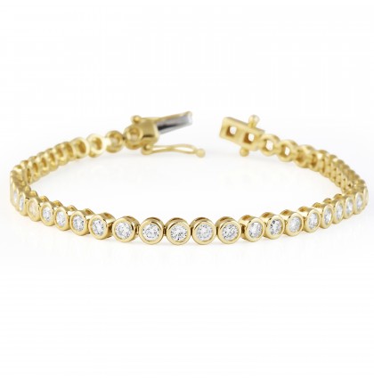 2.88 carat Round Bezel Set Tennis Bracelet round