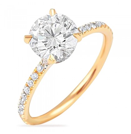 1.55 ct Round Diamond Two-Tone Signature Wrap Engagement Ring front view