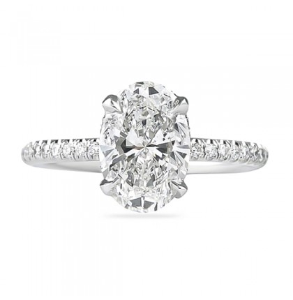 2.02ct Oval Diamond Signature Wrap Engagement Ring flat