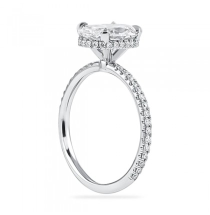 2.02ct Oval Diamond Signature Wrap Engagement Ring flat