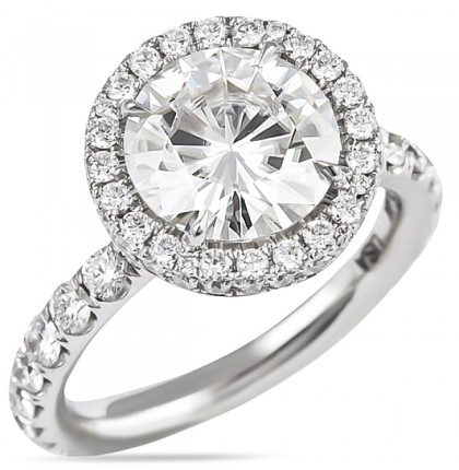 Round Moissanite Bold Halo Engagement Ring angle