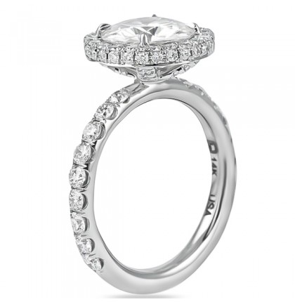 Round Moissanite Bold Halo Engagement Ring angle