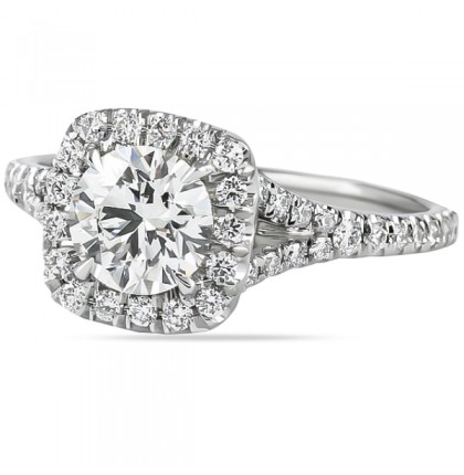 .81ct Round Diamond in Cushion Halo Engagement Ring lifestyle