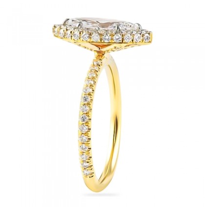 0.82 carat Marquise Diamond Two-Tone Halo Engagement Ring top