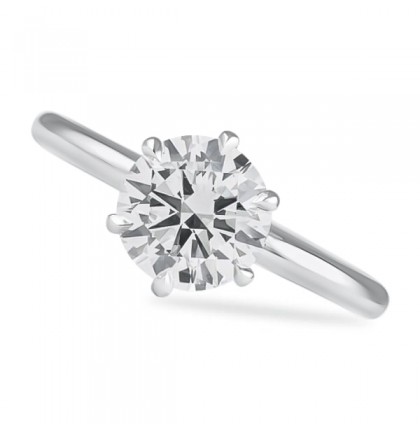 1.50ct Round Diamond Platinum Six-Prong Engagement Ring angle