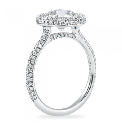 2.05ct Round Diamond Platinum Three-Row Band Engagement Ring top