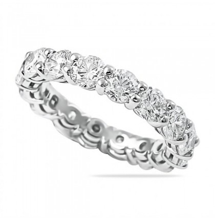 4.10ct Round Diamond Prong Basket Eternity Band angle