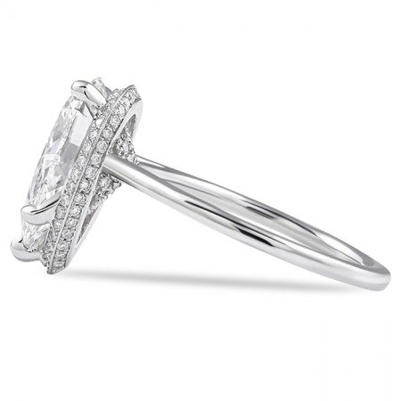 3.03ct Pear Shape Lab Diamond Hidden Halo™ Ring flat