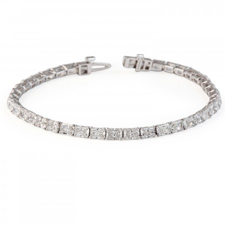 9.5 carat Radiant Cut Lab Diamond East-West Tennis Bracelet flat