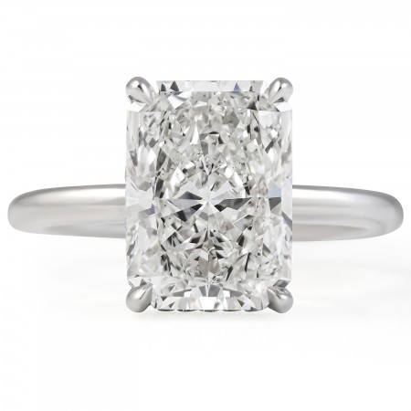 4.03 carat Radiant Cut Diamond Solitaire Ring flat