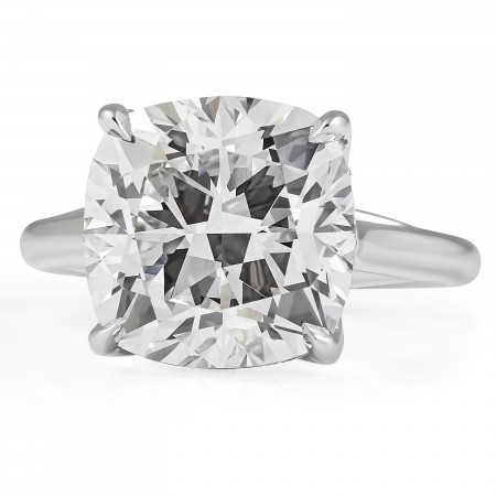 6.65 carat Cushion Cut Lab Diamond Lotus Prong Ring profile