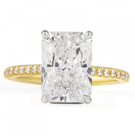 3.04 carat Radiant Cut Lab Diamond Invisible Gallery™ Ring flat