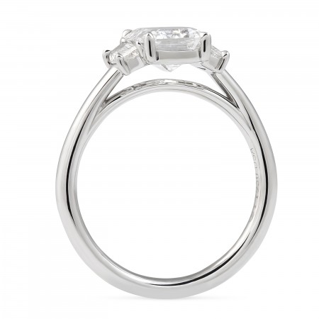 1.72 carat Emerald Cut Lab Diamond Three-Stone Ring flat