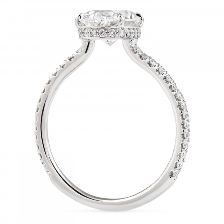 2.01 carat Oval Diamond Invisible Gallery Ring flat