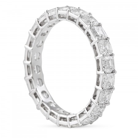 2.35 carat Asscher Lab Diamond Eternity Band flat