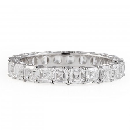 2.35 carat Asscher Lab Diamond Eternity Band flat