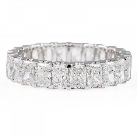 3.2 carat Radiant Cut Lab Diamond U-Shape Eternity Band flat