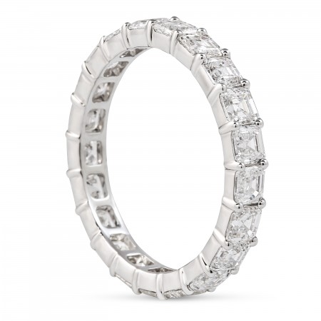 2.75 carat Asscher Cut Lab Diamond Eternity Band flat