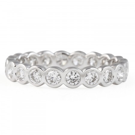 1.15 carat Round Lab Diamond Bezel Set Eternity Band flat