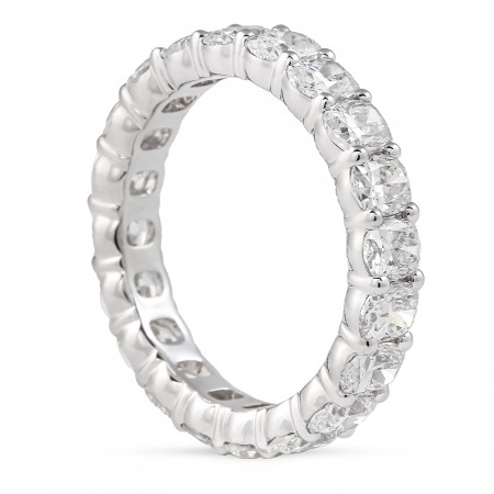 3.6 carat Cushion Cut Lab Diamond Low Profile Eternity Band flat