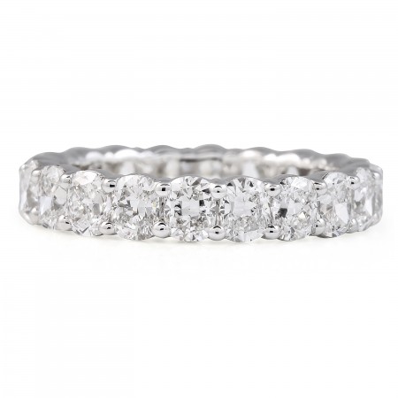 3.6 carat Cushion Cut Lab Diamond Low Profile Eternity Band flat