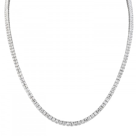 13.65 carat Antique Cushion Lab Diamond Tennis Necklace