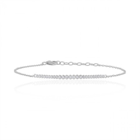 Graduated Bezel Set Bracelet white gold pave diamonds