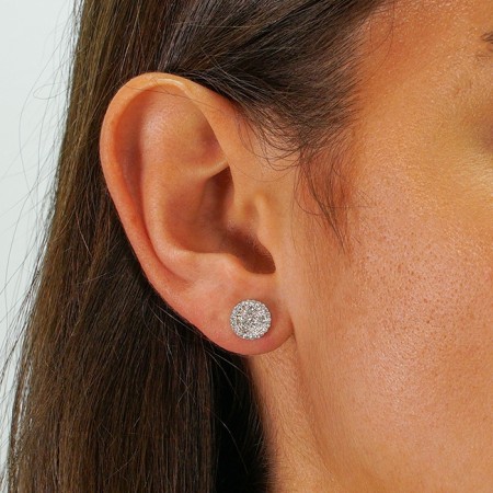 Pave Diamond Disc Earrings