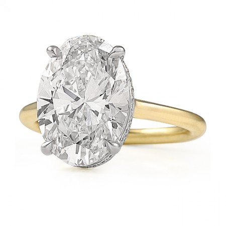 4 carat Oval Lab Grown Diamond Solitaire Engagement Ring top