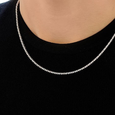 2.60 carat TW Three-Prong Round Diamond Tennis Necklace